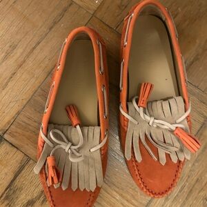 M. Gemi Orange Suede Loafers
